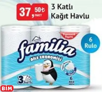 FAMİLİA 3 KATLI KAĞIT HAVLU FAMİLİA 3 KATLI KAĞIT HAVLU